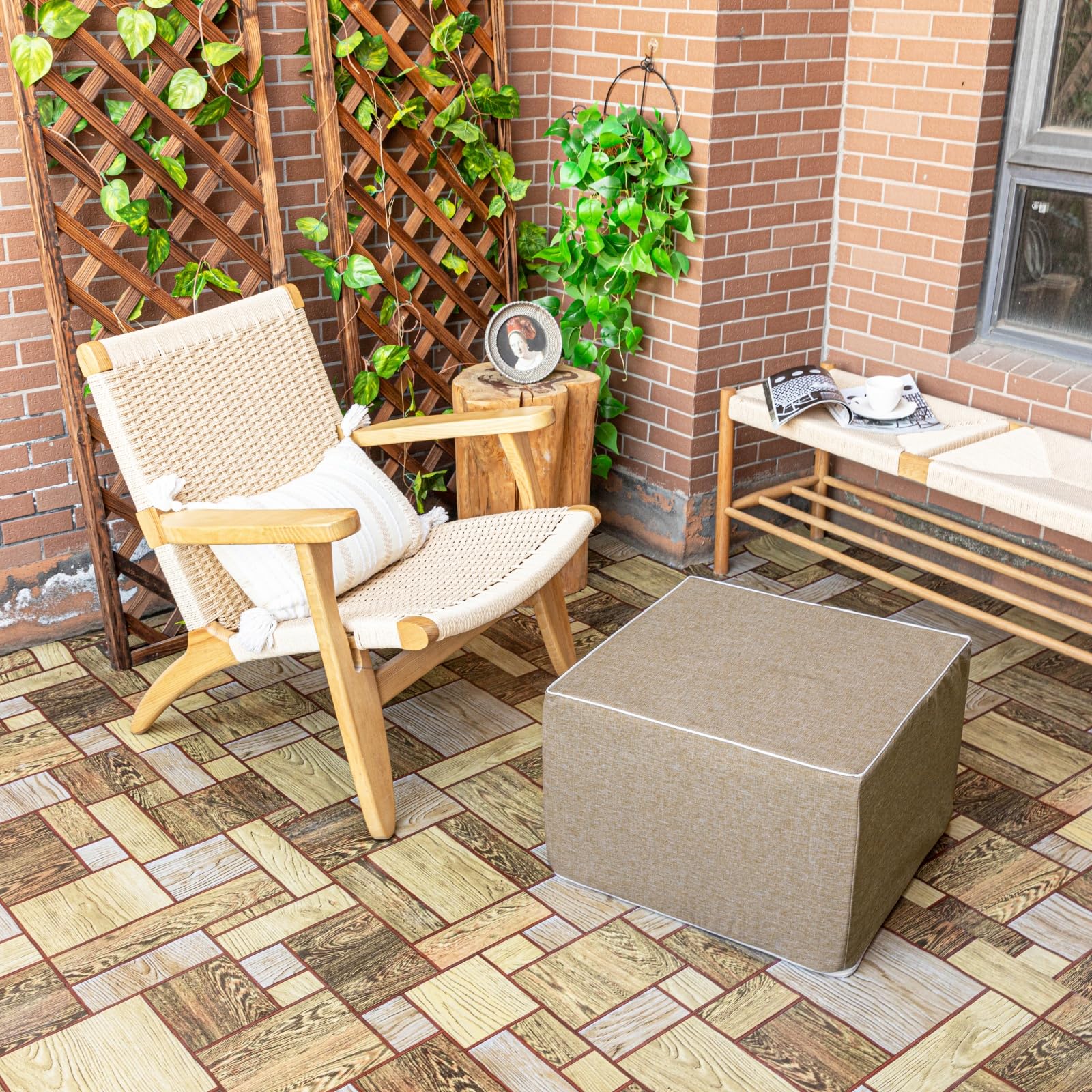 Outdoor Square Ottoman 20x20x14 Inches