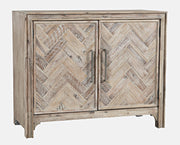 2-Door Accent Chest with Shelves – Grey Wash