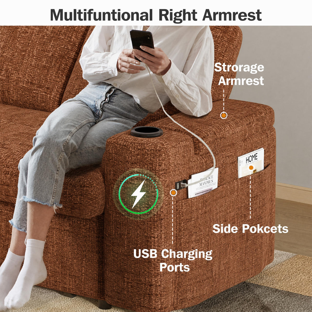 Chenille Sleeper Loveseat