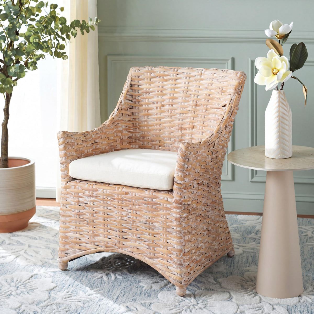 White Mango Wood Accent Chair