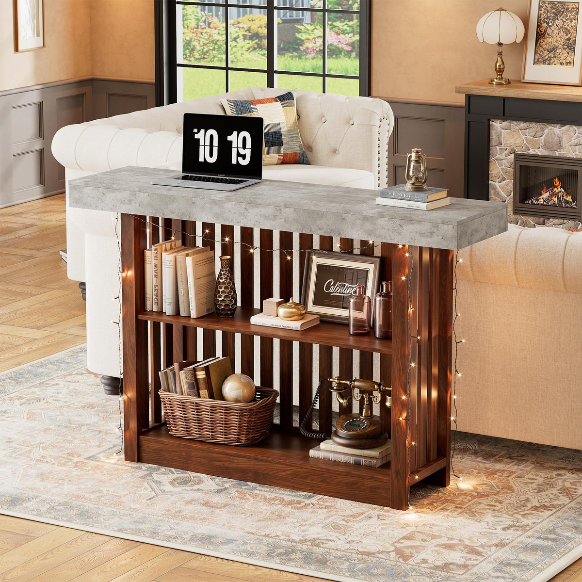 Counter Height Bar Table with Storage
