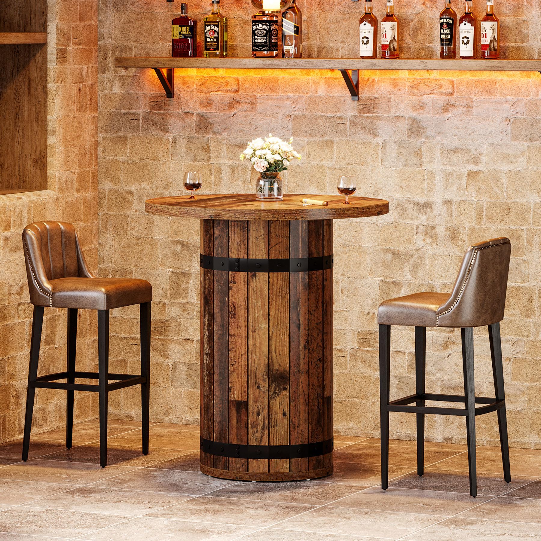 Round Bar Table – Bar Height Bistro Pub Table