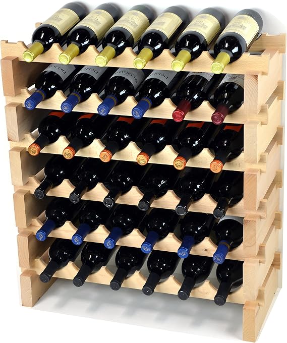 72-Bottle Beechwood Wine Rack