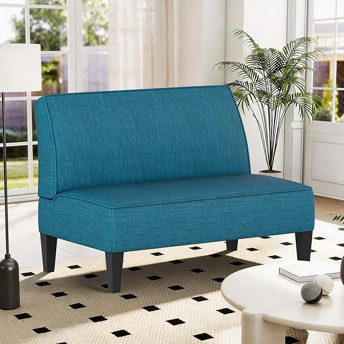 Mid-Century Modern Loveseat with Back