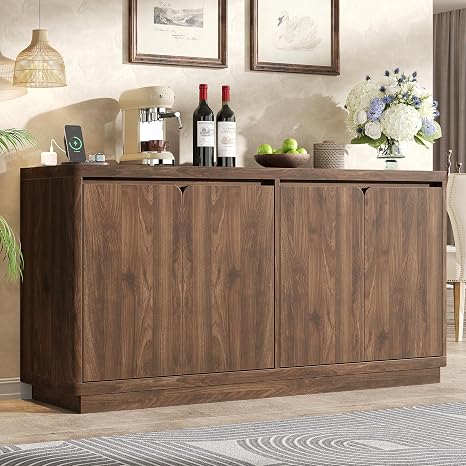 63" Buffet Cabinet with Storage & Built-In Outlet