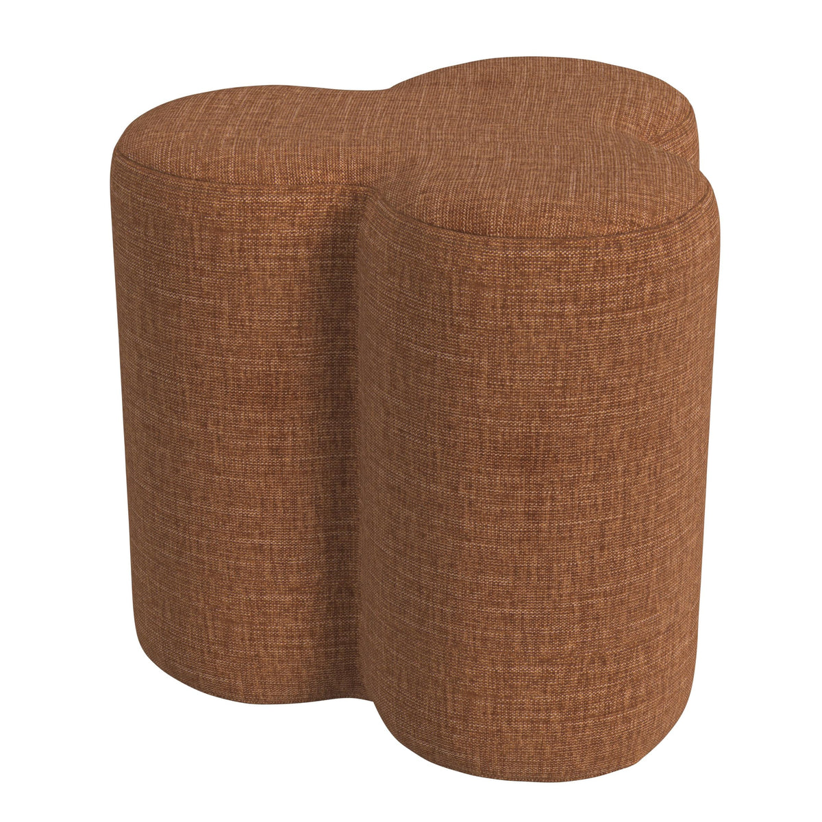 HomePop 18" Clover Ottoman - Rust Orange Chenille