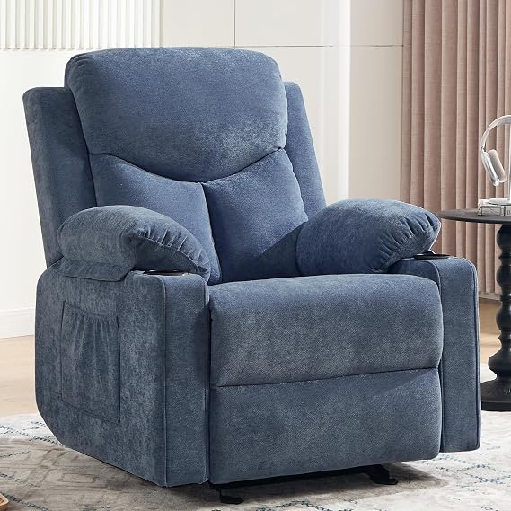 Dark Grey Rocker Massage Recliner