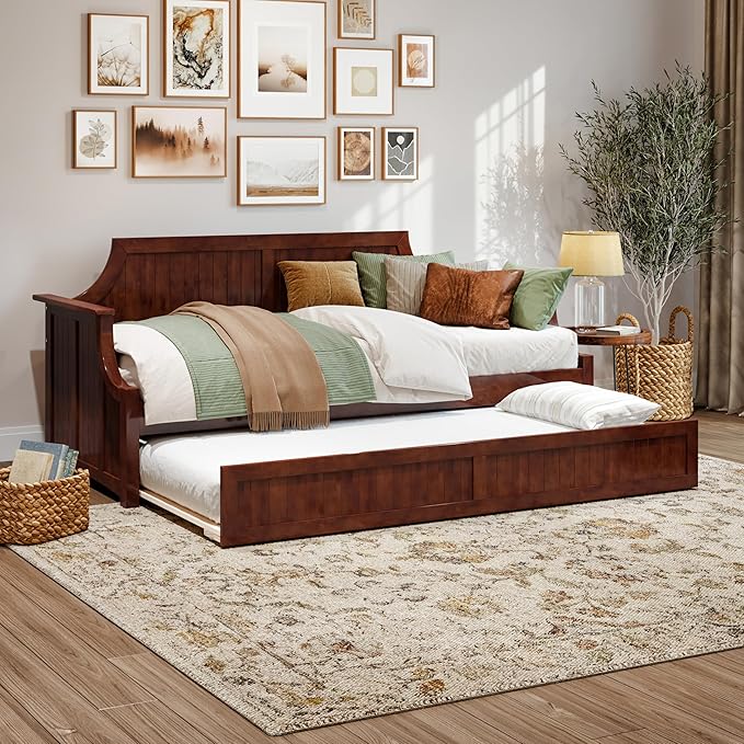Twin Wood Daybed with Trundle