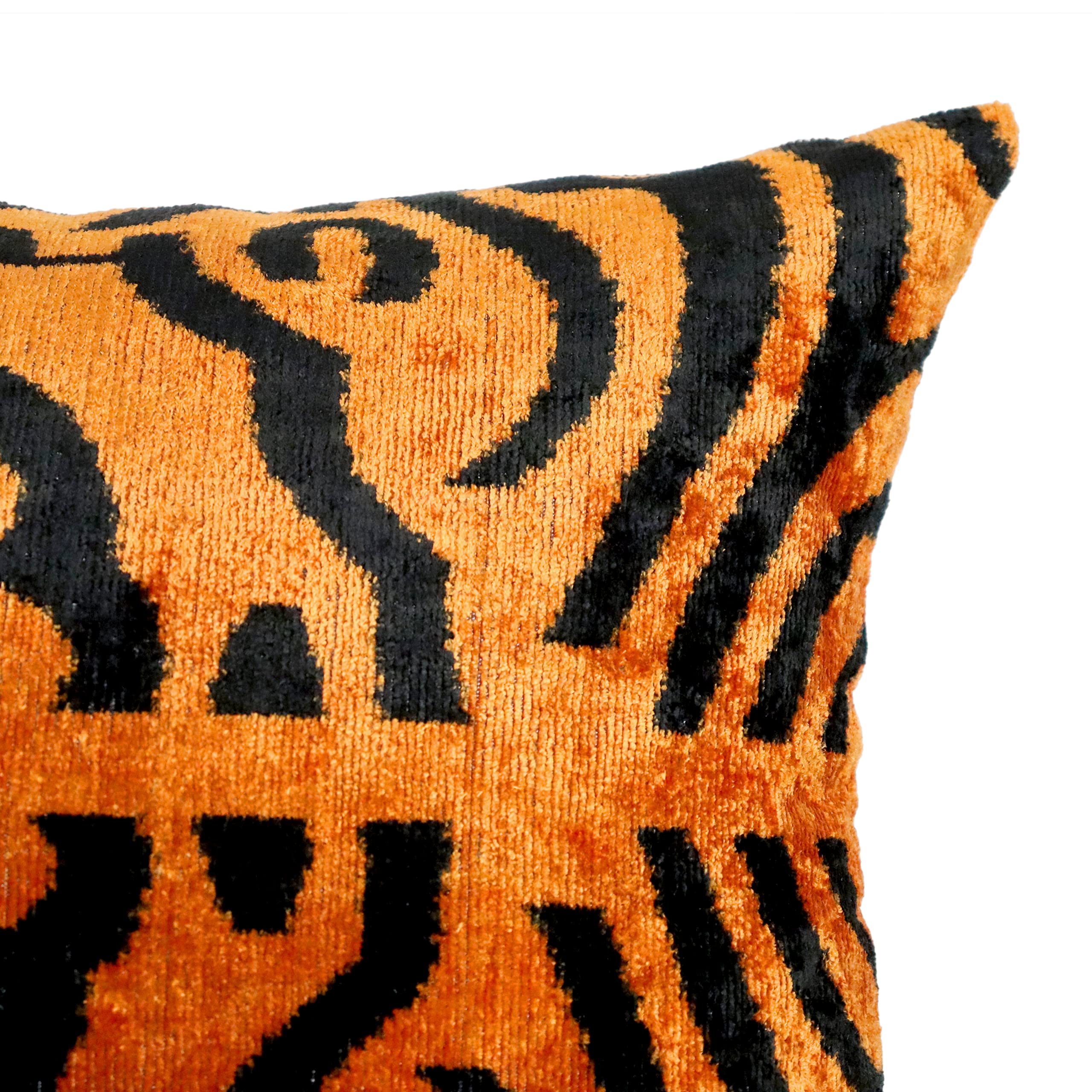 Velvet Tiger Print Throw Pillow with Down Feather Insert