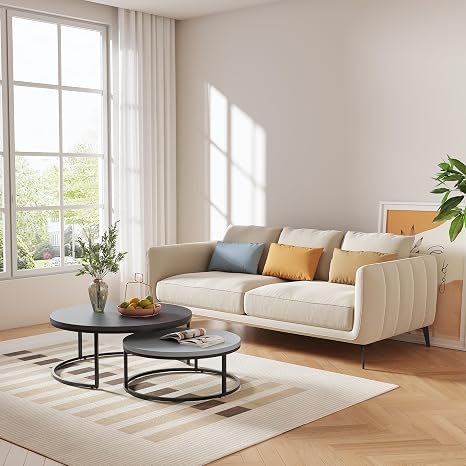 2-Piece Round Nesting Coffee Table Set