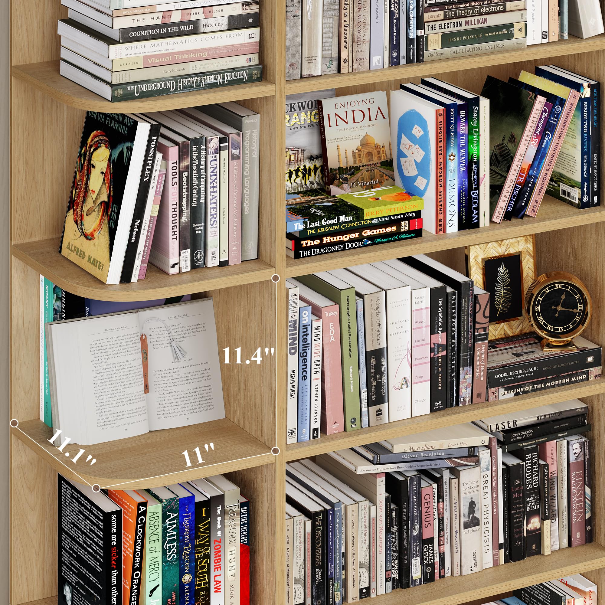 7-Tier Tall Bookshelf with 21 Open Display Shelves