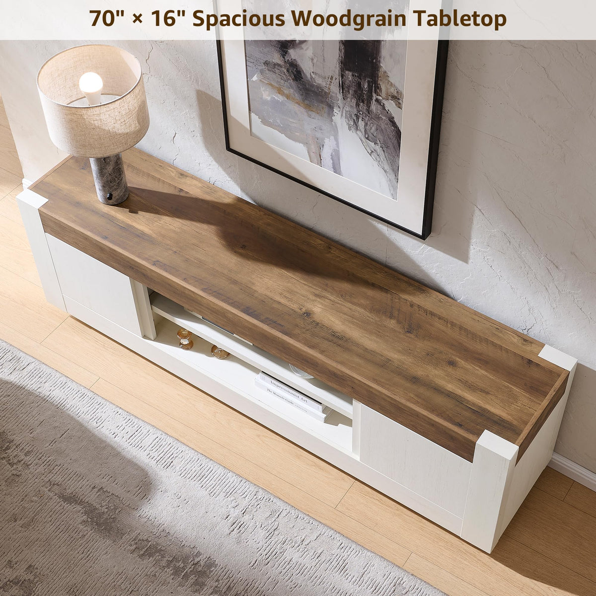 Antique White Low-Profile TV Stand