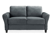 Microfiber Rolled Arm Loveseat