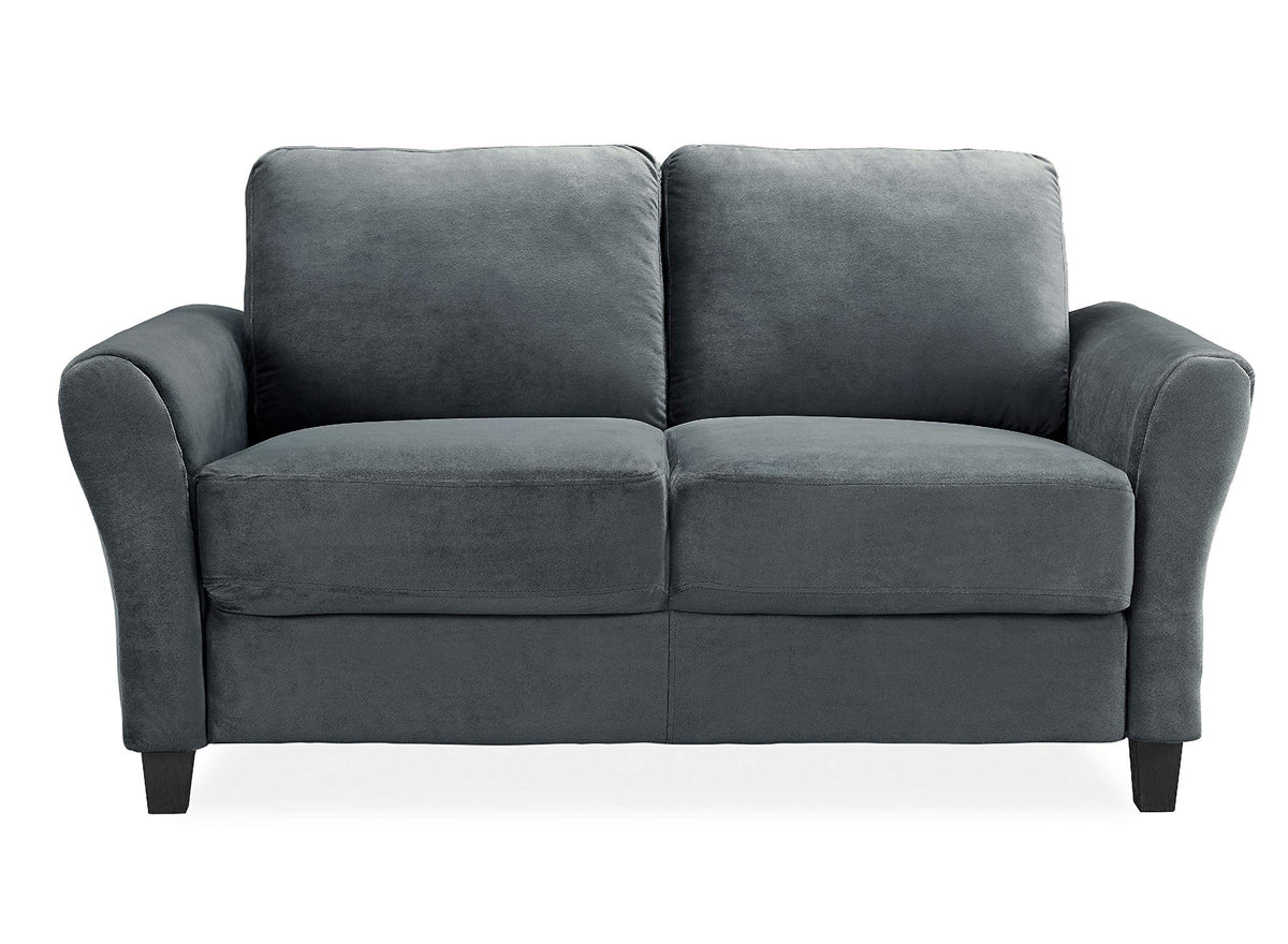 Microfiber Rolled Arm Loveseat