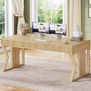 55" Executive Office Desk with 3 Drawers & Storage Cabinet
