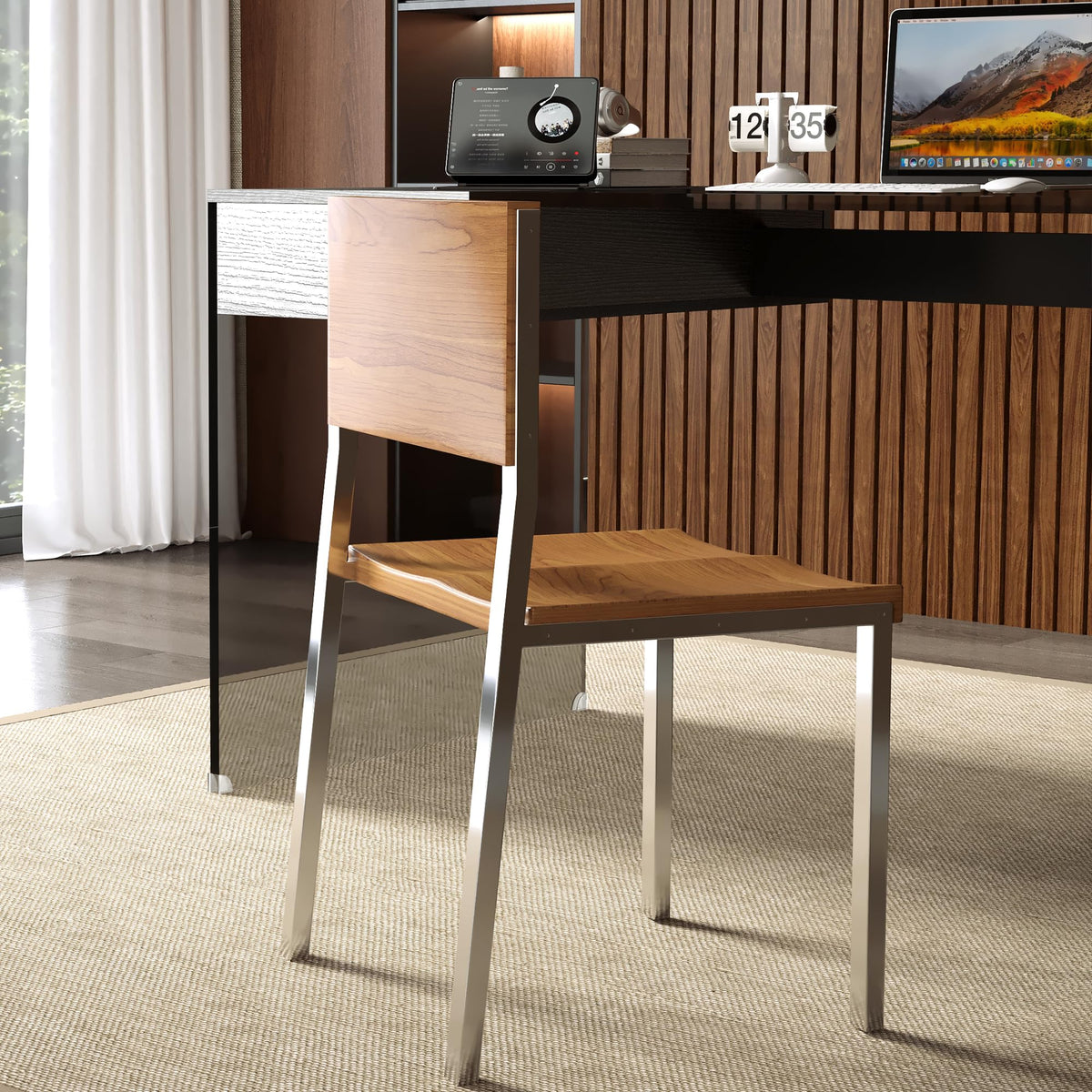Black Glass Desk with Drawer