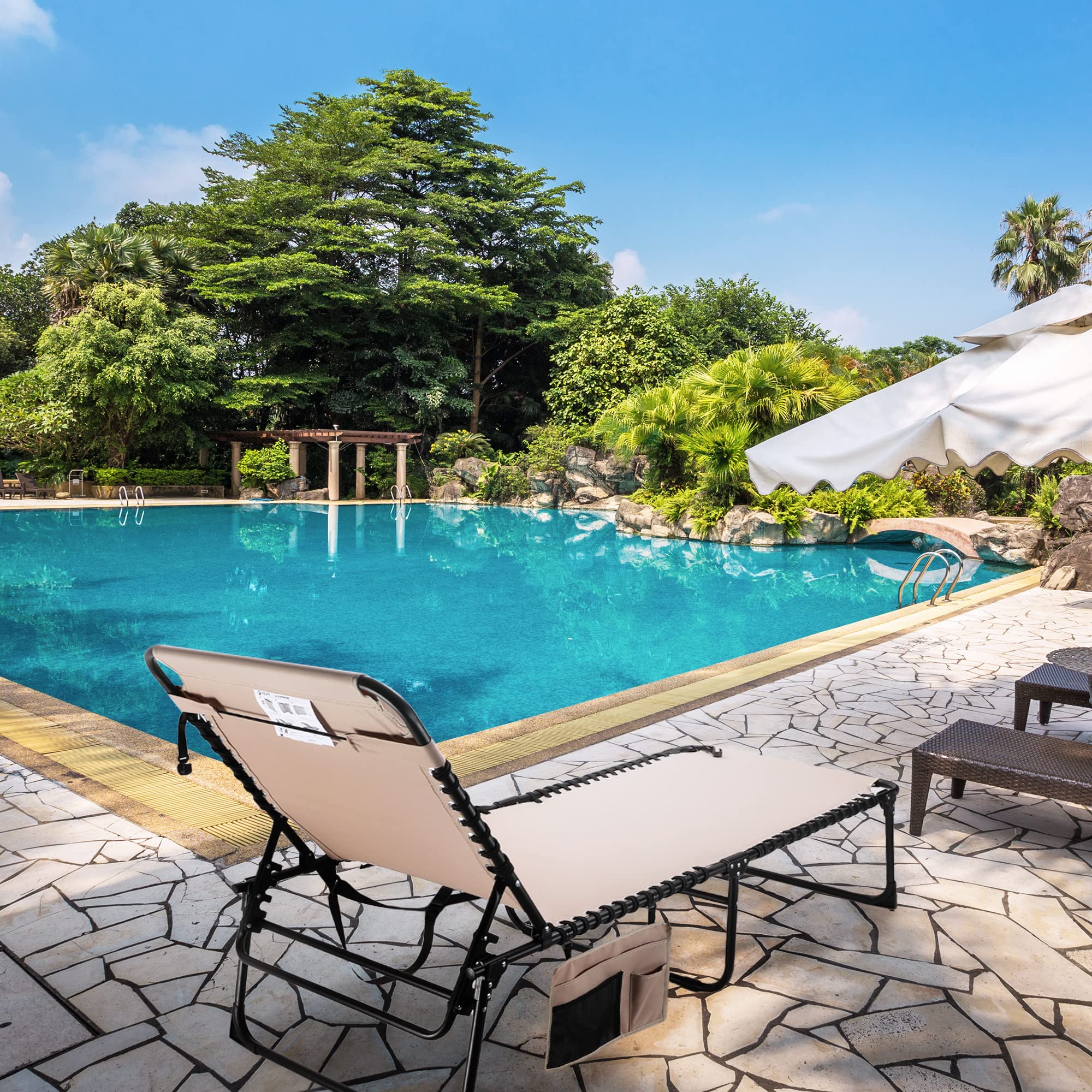 Folding Outdoor Chaise Lounge Chair
