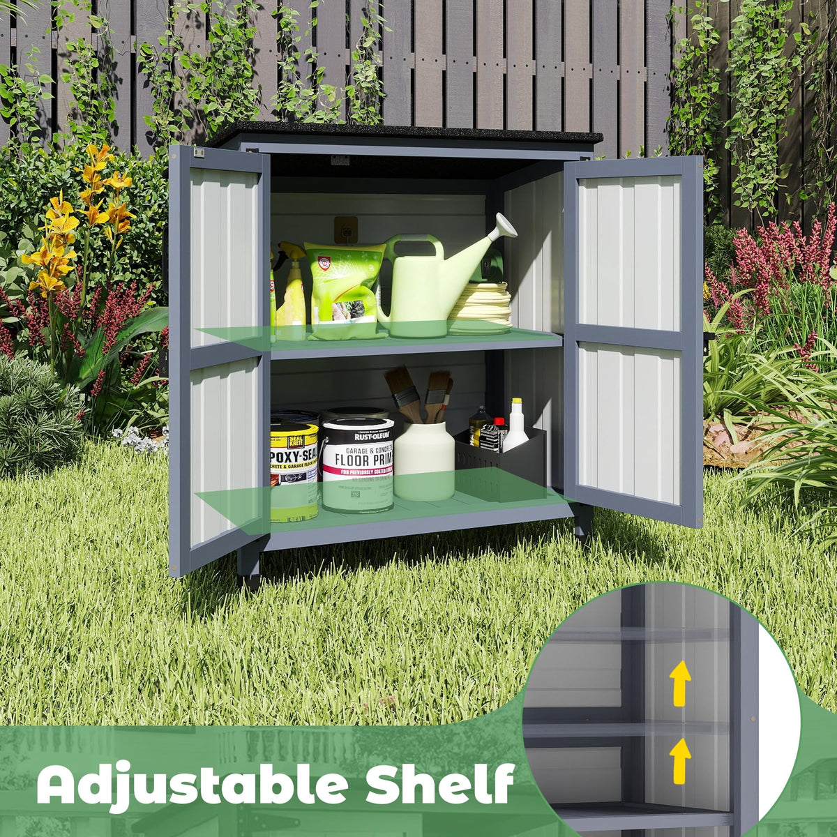 Gray Outdoor Storage Cabinet