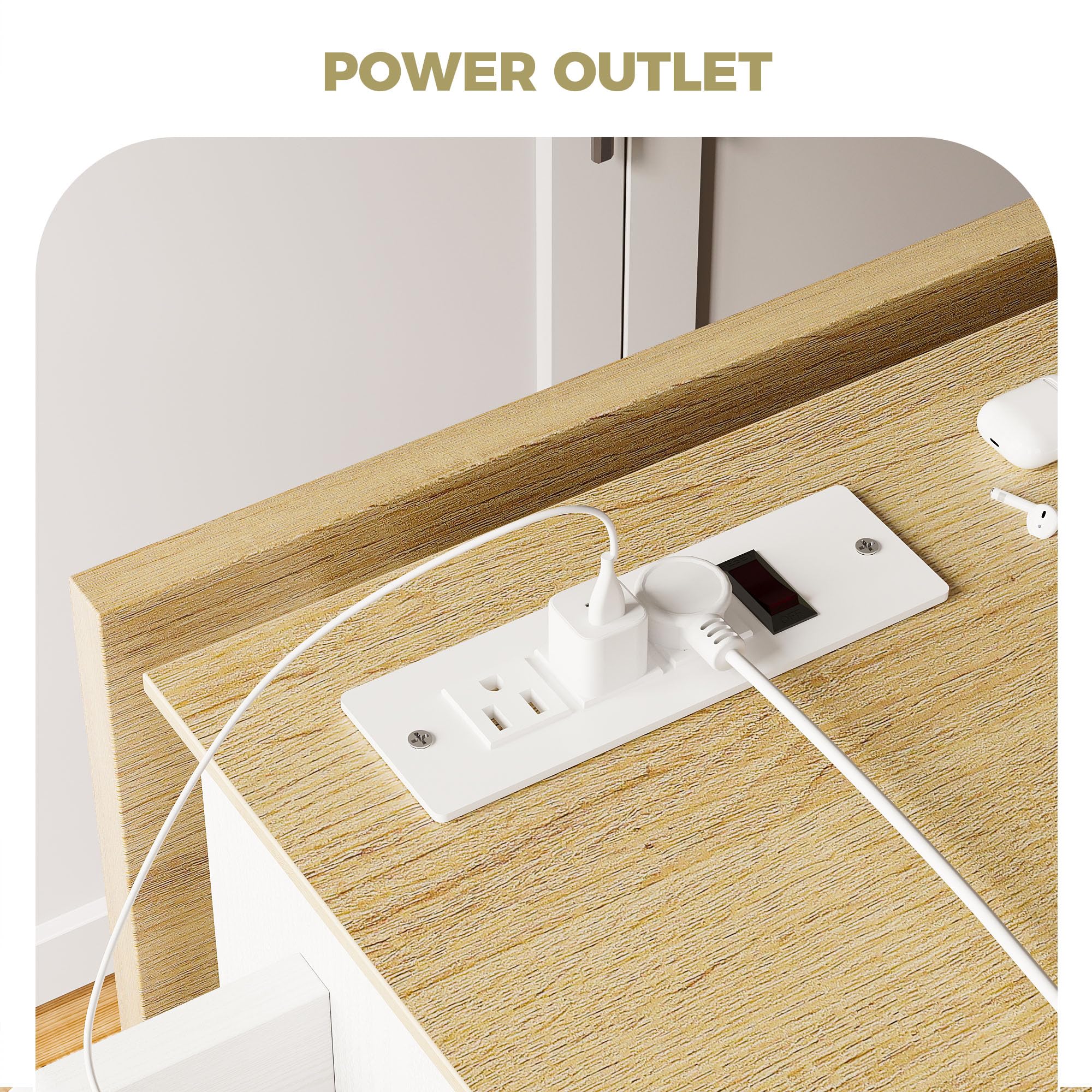 Kitchen Island Cart with Power Outlet & Drop Leaf