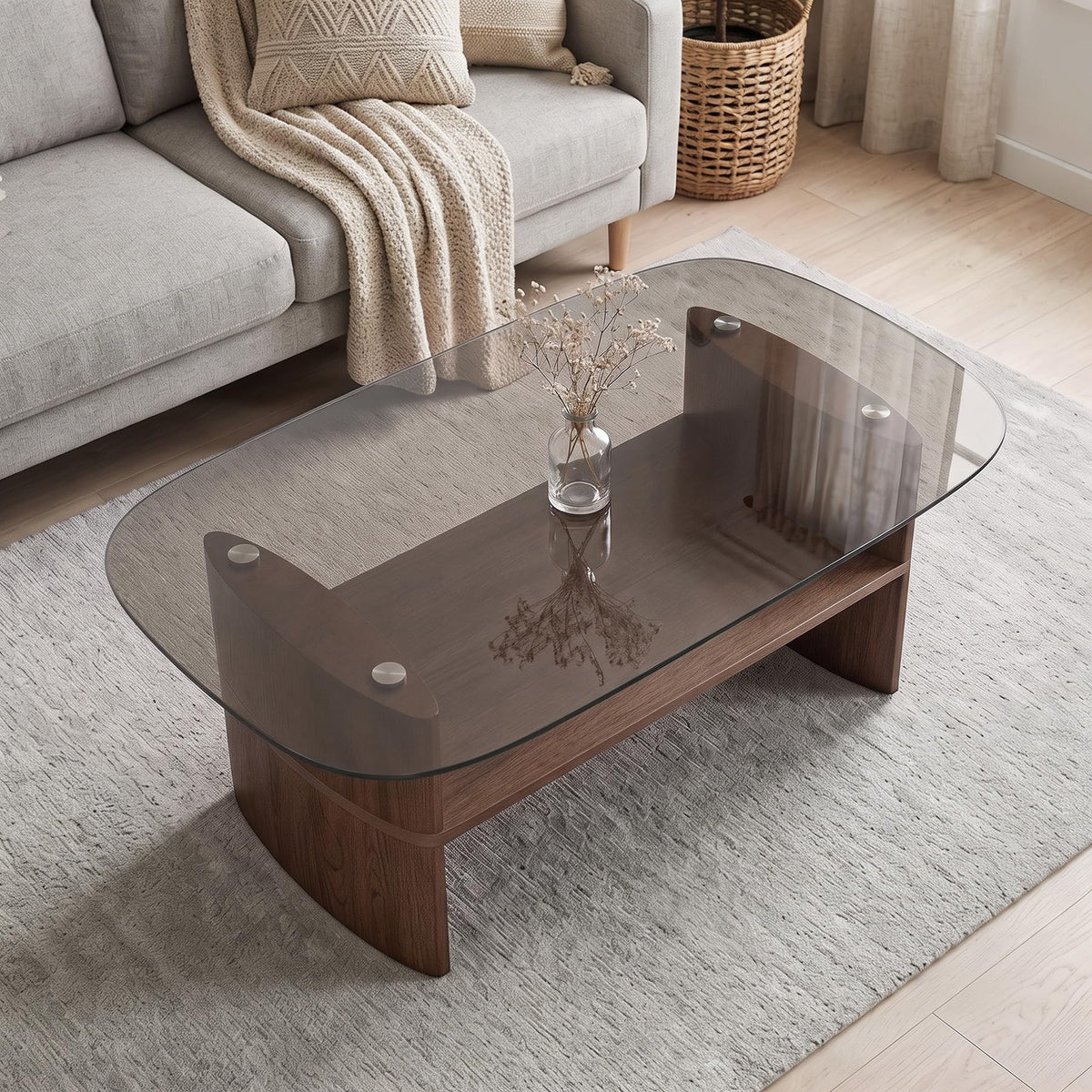 Curved Glass Coffee Table