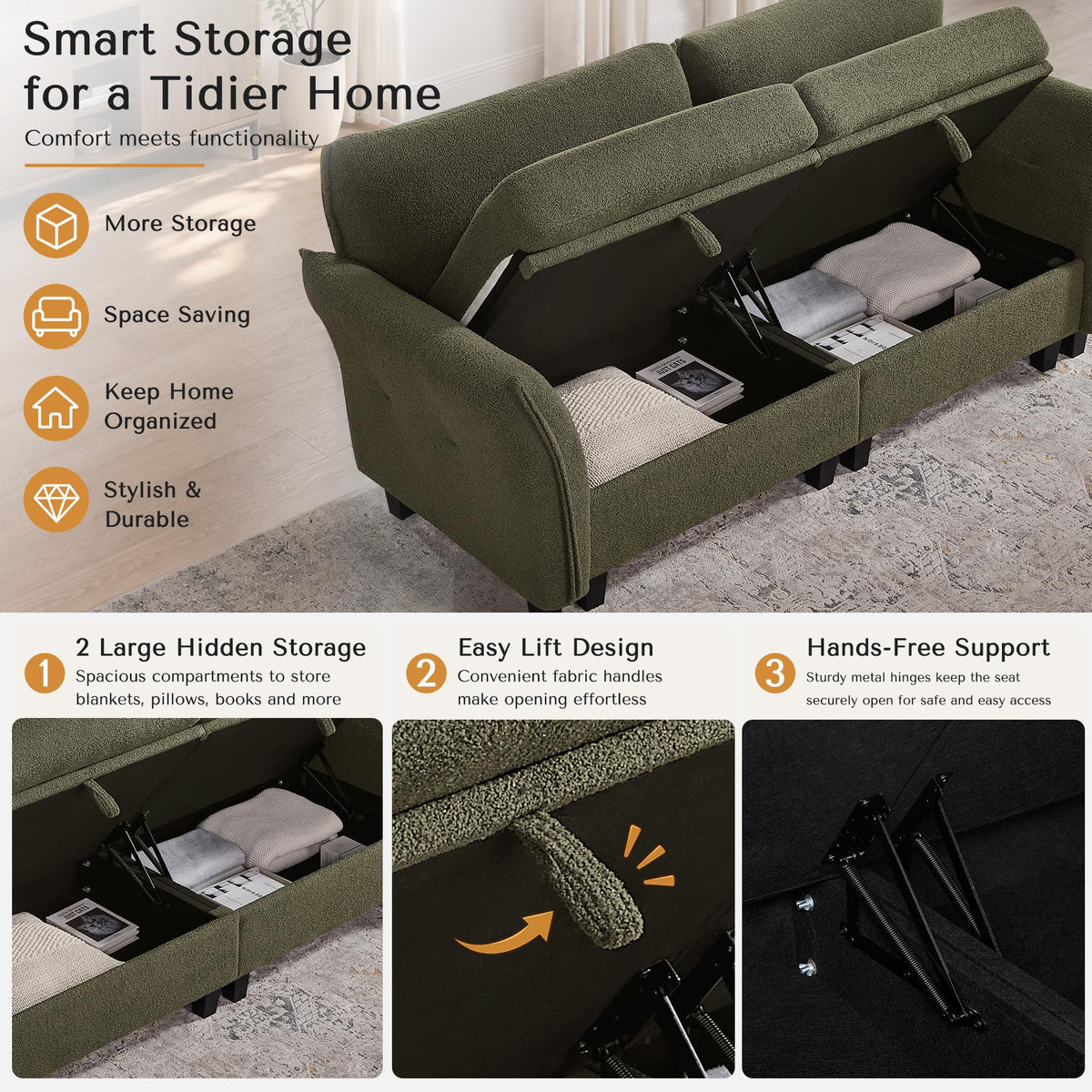 Modern Storage Loveseat