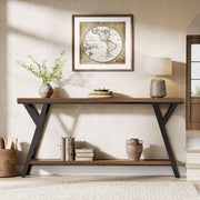 70.9" Narrow Console Table with 2-Tier Shelf