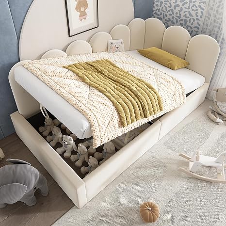 Twin Upholstered Lift-Up Storage Daybed
