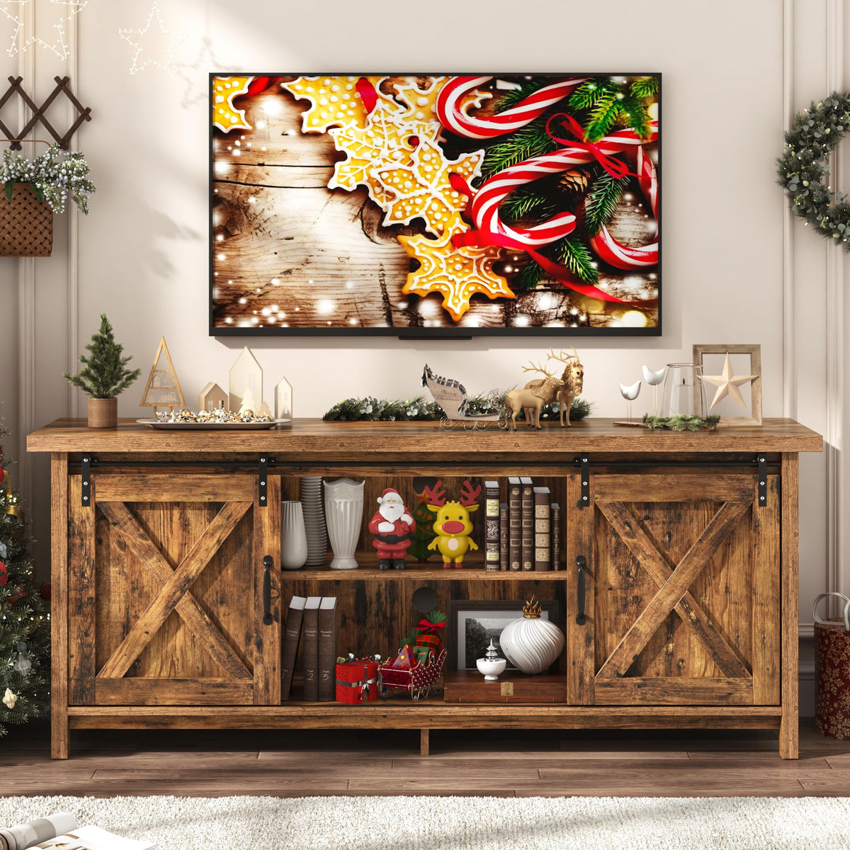 Rustic Barn Door TV Stand