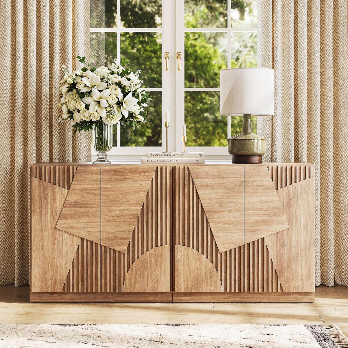 Camel Fluted Modular Sideboard