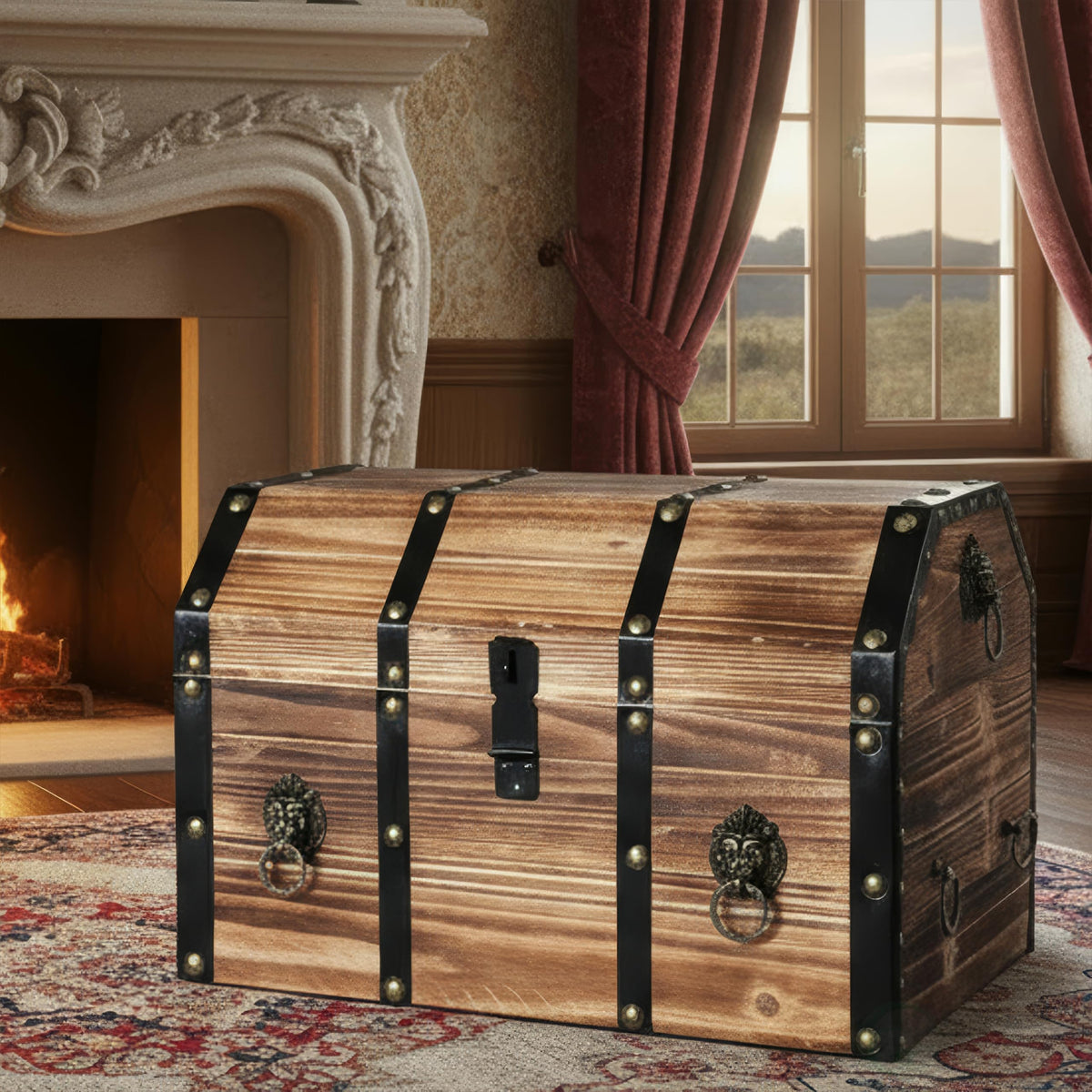 Vintage Wooden Treasure Chest
