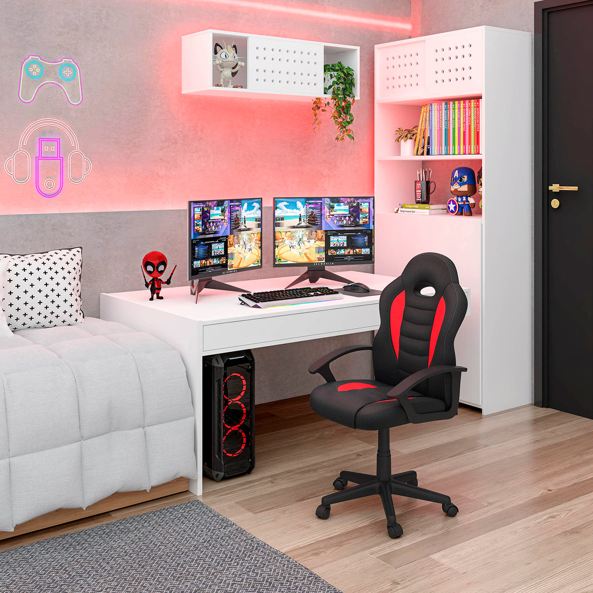Kids Adjustable Racing Gaming Chair