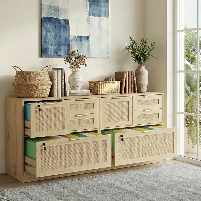 Rattan Lateral Filing Cabinet