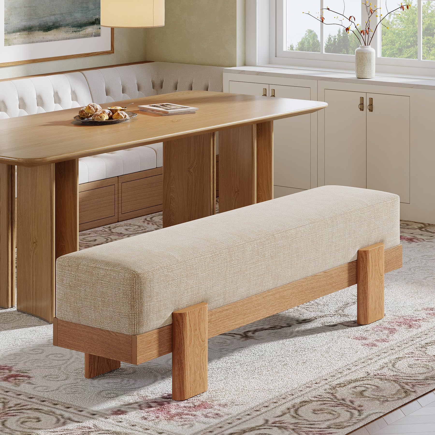 55-Inch Upholstered Dining Bench