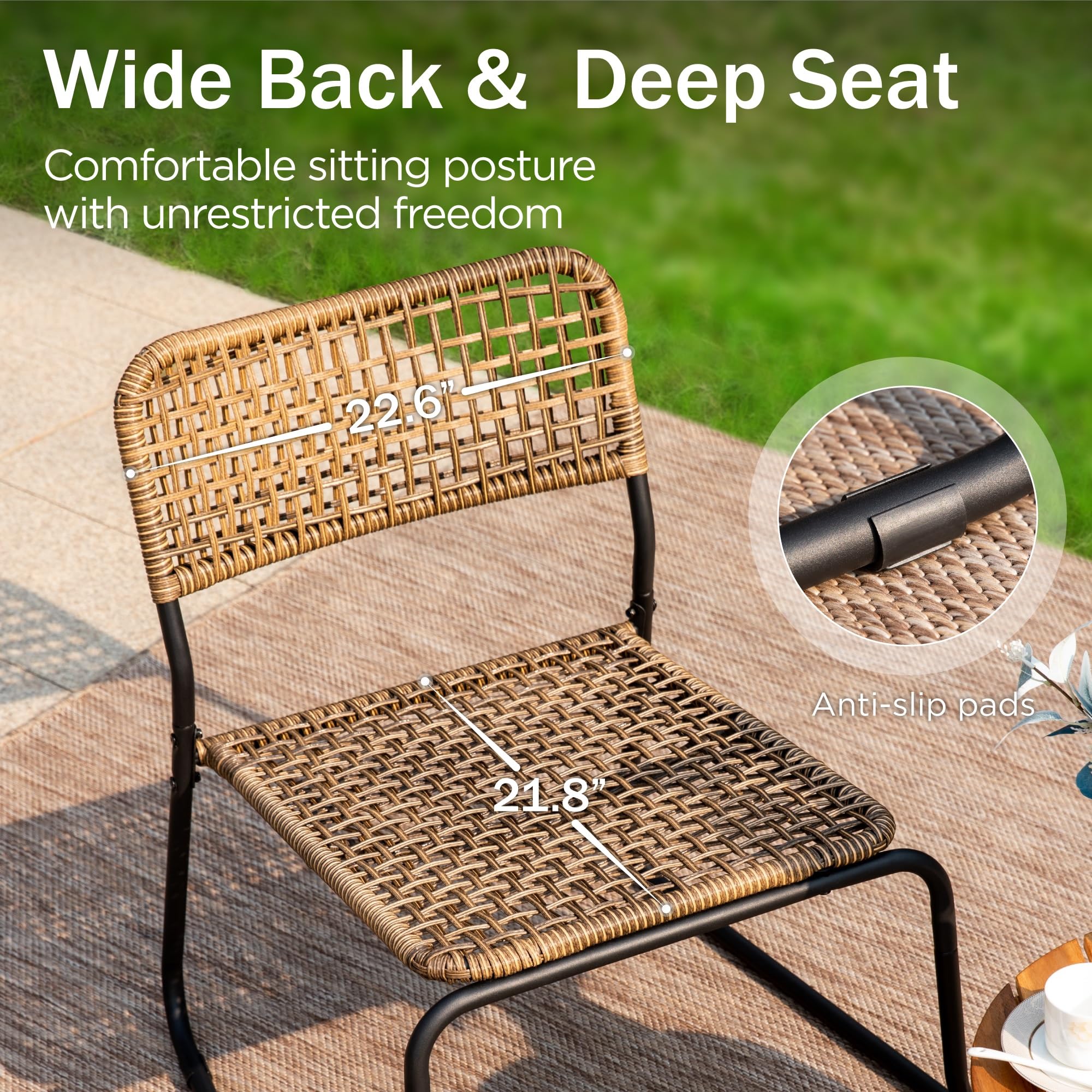 3-Piece Outdoor Wicker Bistro Set