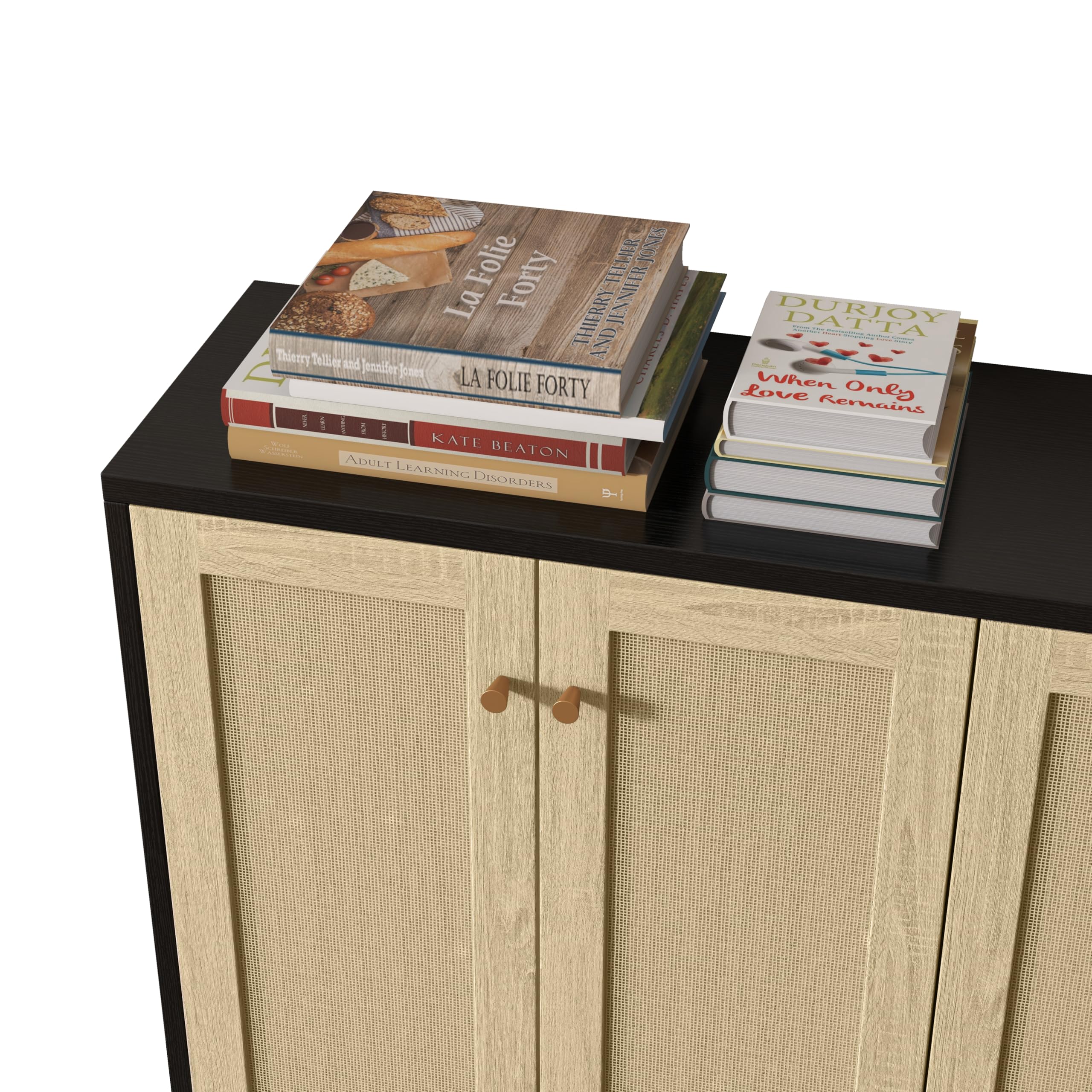 Rattan 4-Door Sideboard Cabinet