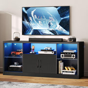 TV Stand with LED Lights & Power Outlet