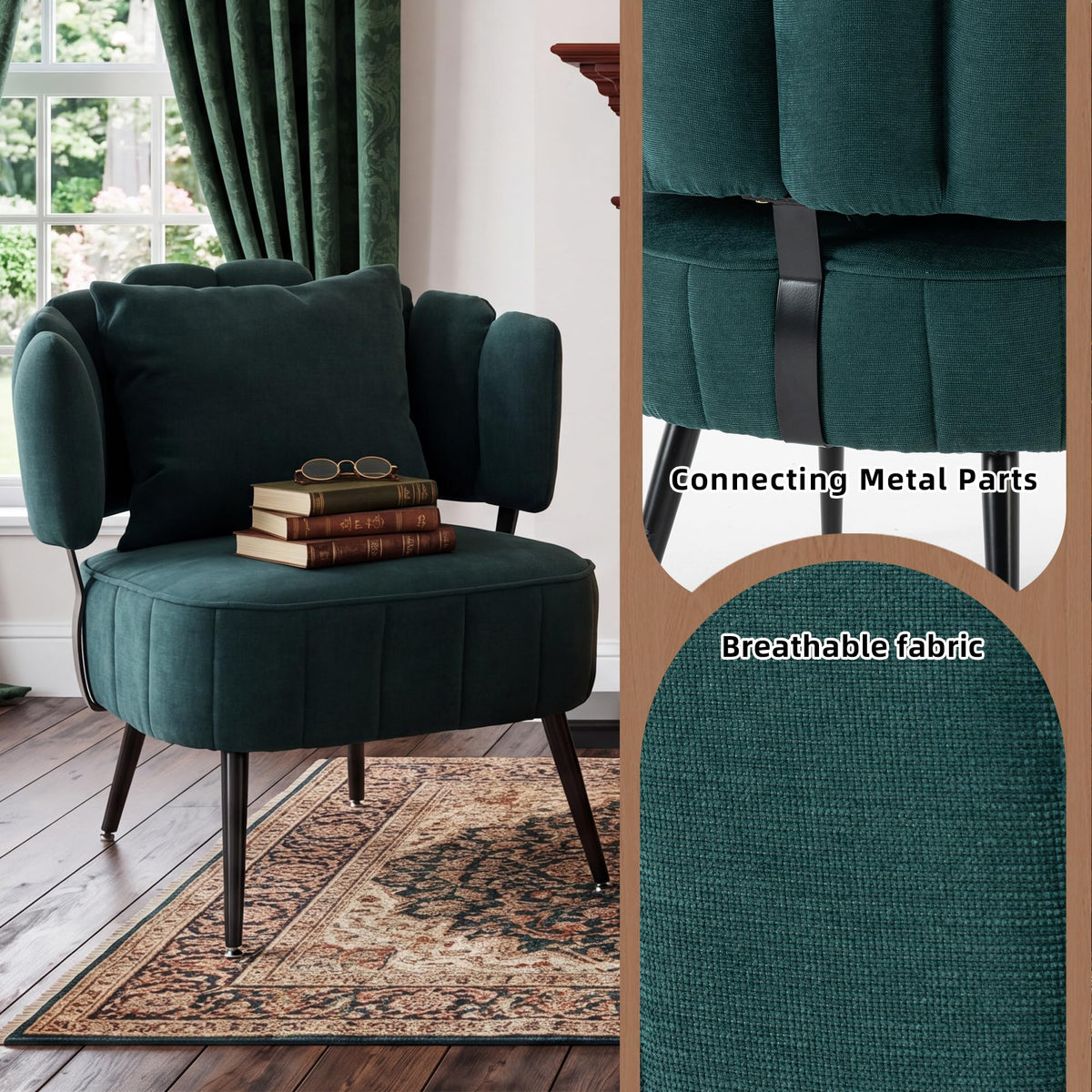 Chenille Barrel Accent Chair