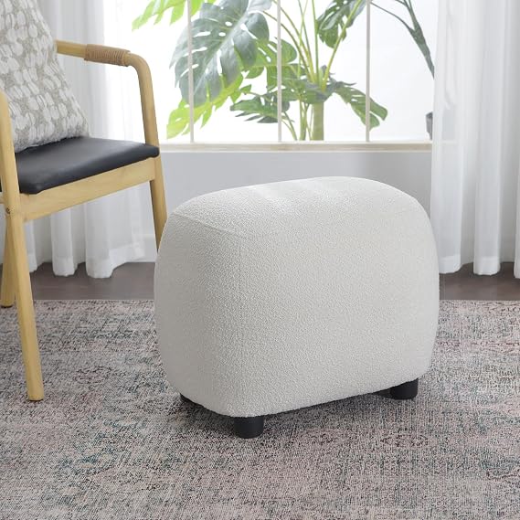 Green Boucle Ottoman