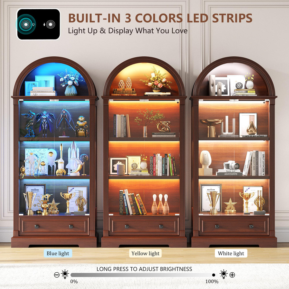 Arched Glass Display Cabinet
