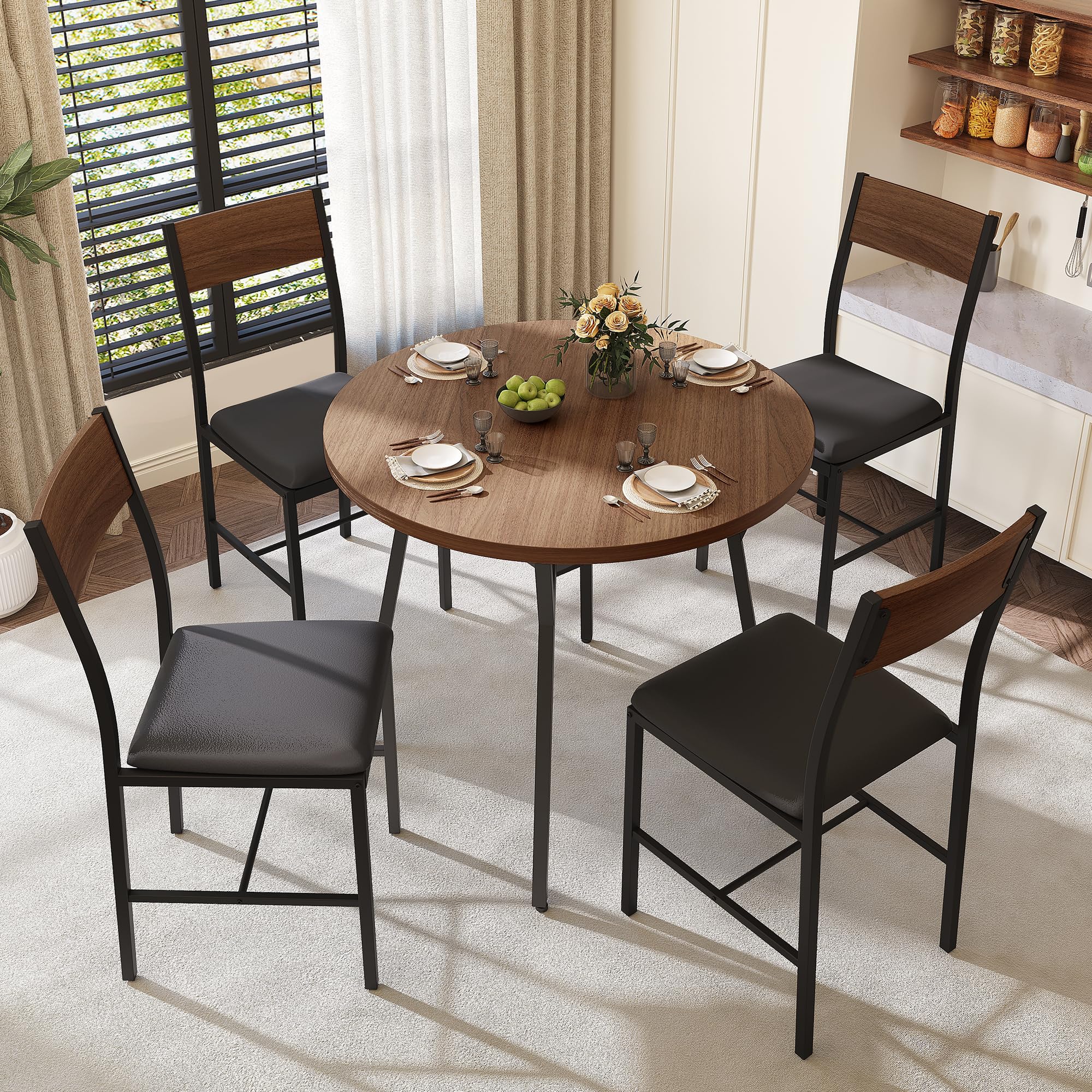Round Dining Table Set with Chairs