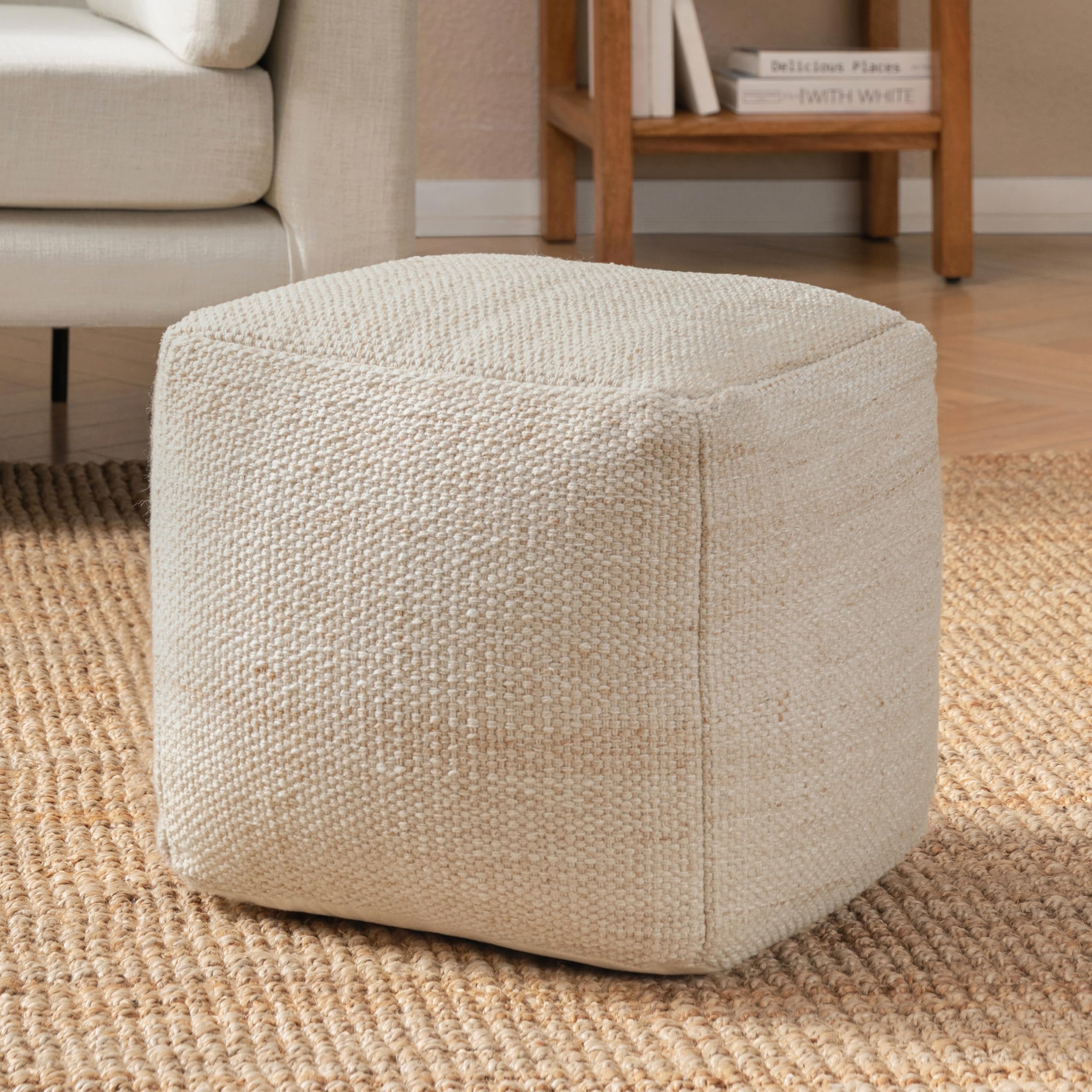 Square Pouf Ottoman Footrest