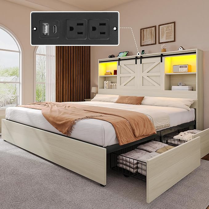Queen Farmhouse Storage Bed