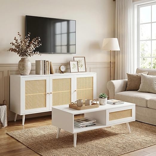 Farmhouse TV Stand & Coffee Table Set of 2
