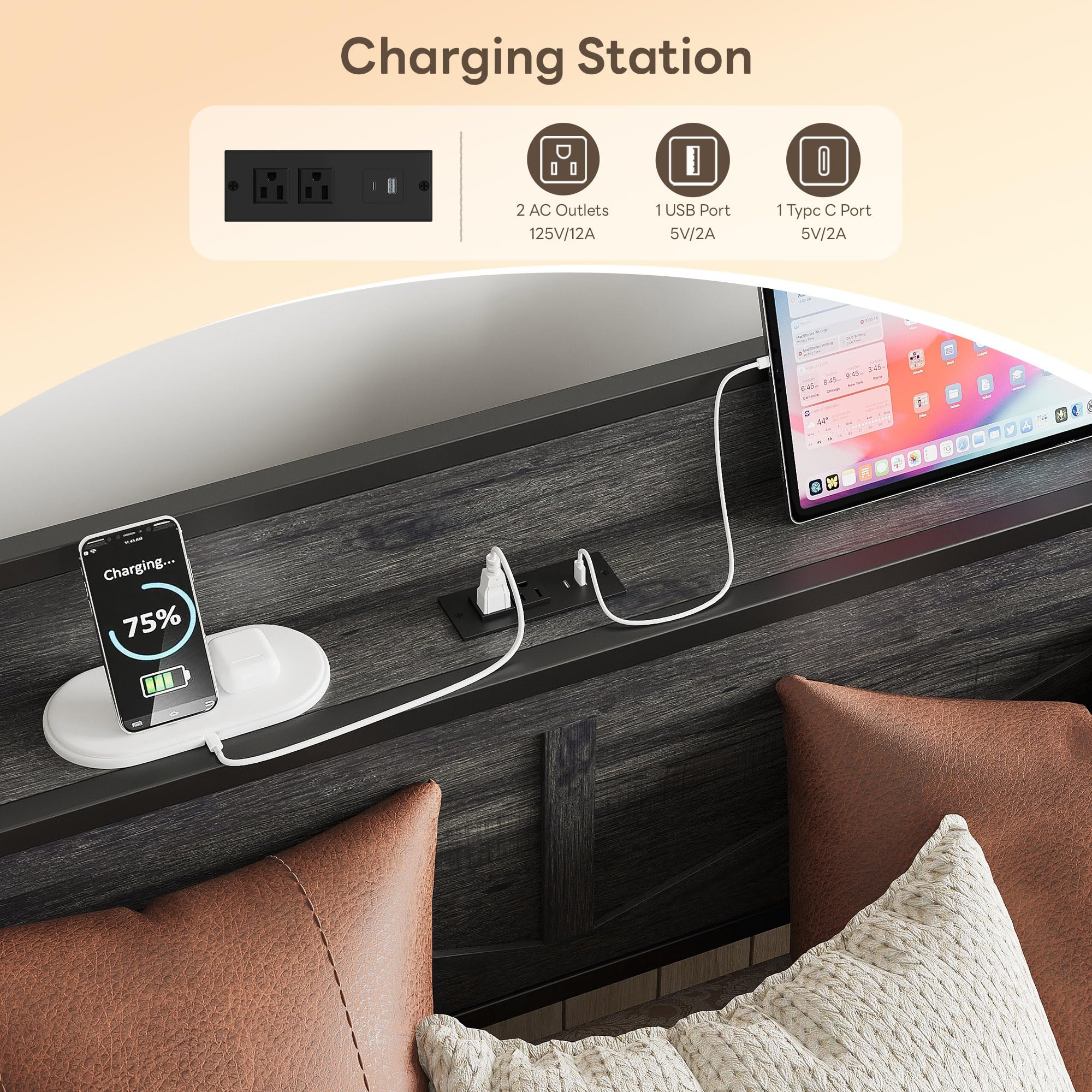 Twin Daybed with Storage Drawers & Charging Station