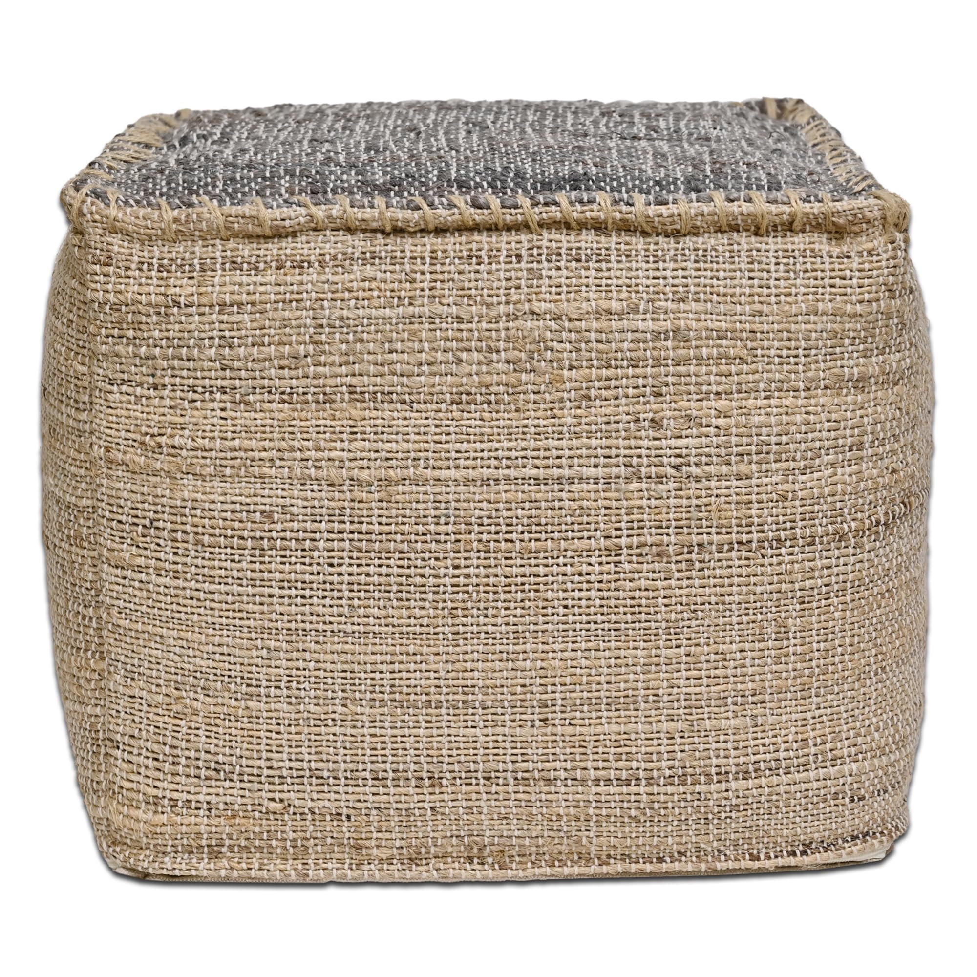 Jute Cotton Pouf Ottoman