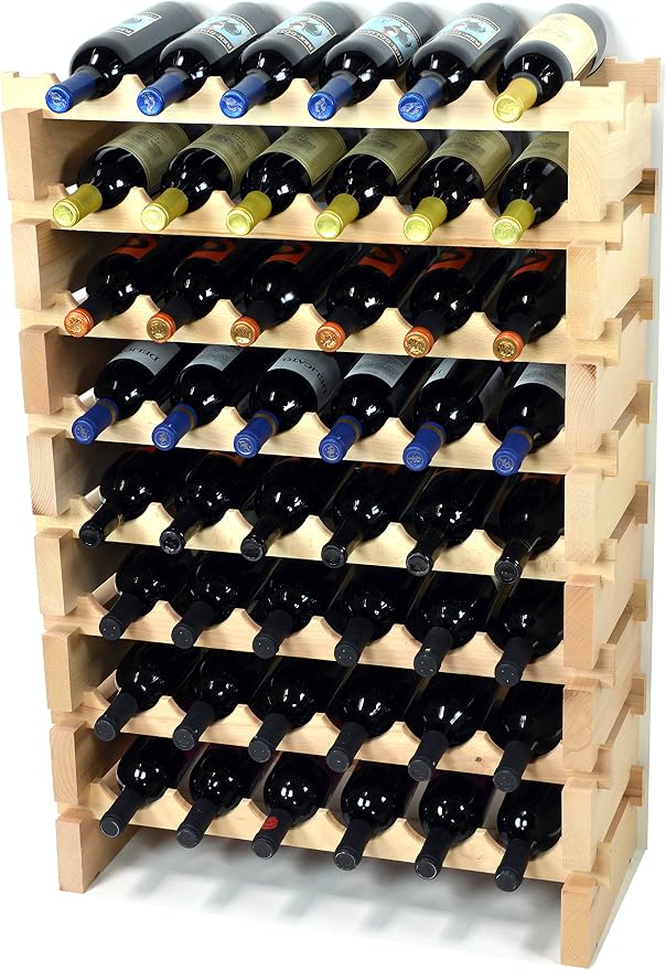 72-Bottle Beechwood Wine Rack