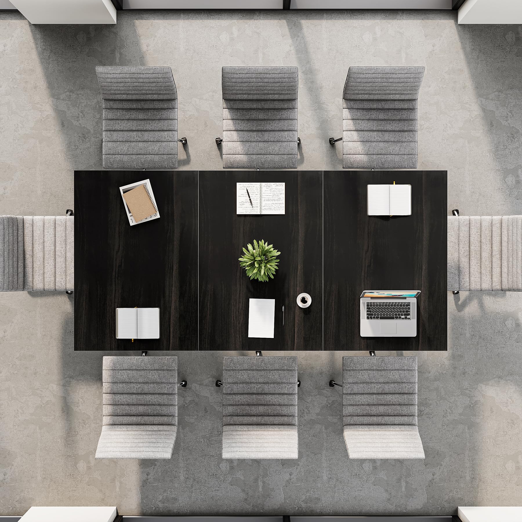 70.86" Rectangular Conference Table with Metal Base