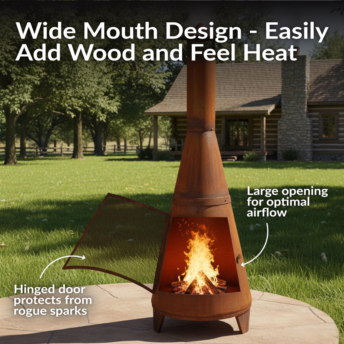 Steel Wood-Burning Chiminea