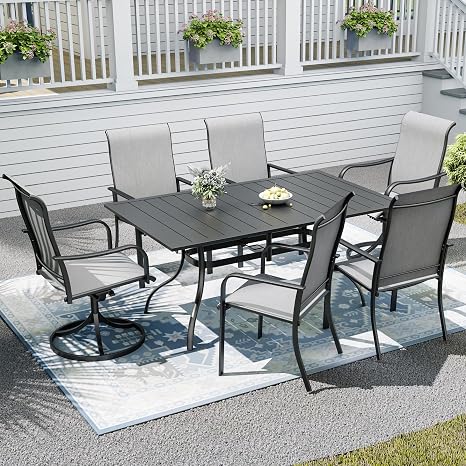 7-Piece Outdoor Patio Dining Set with Umbrella Hole