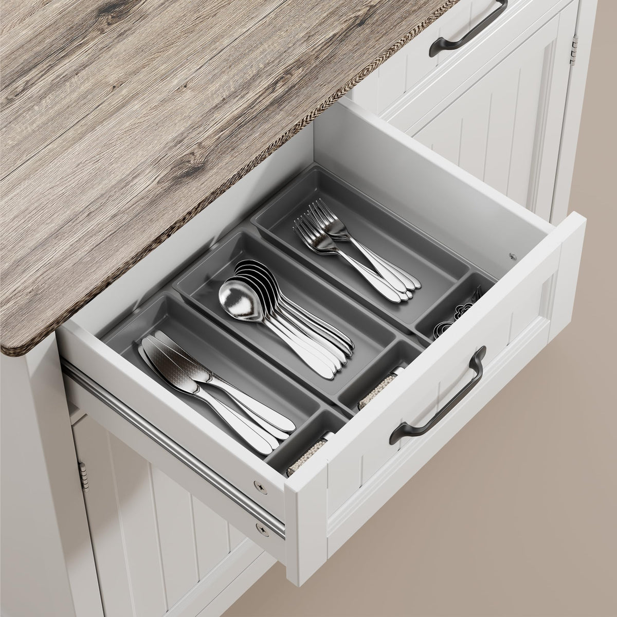 Bealife 32" Buffet Cabinet, Kitchen Island with Storage - Grey